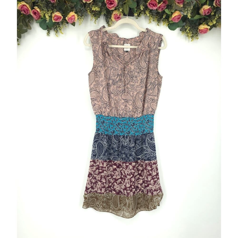 Cabi Dani Paisley Shirred Dress Style #5371 Size Small